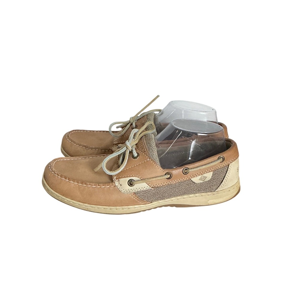Sperry Top Sider Women's Boat Shoes Tan Leather Mesh Size 10M